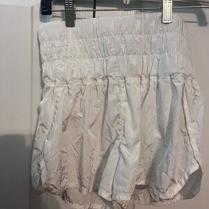 FP Movement by Free People White Smocked Waist Active Shorts